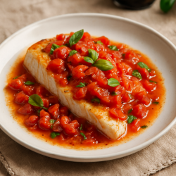 FILETTO DI PESCE AL POMODORO FRESCO FILETTO DI PESCE AL POMODORO FRESCO